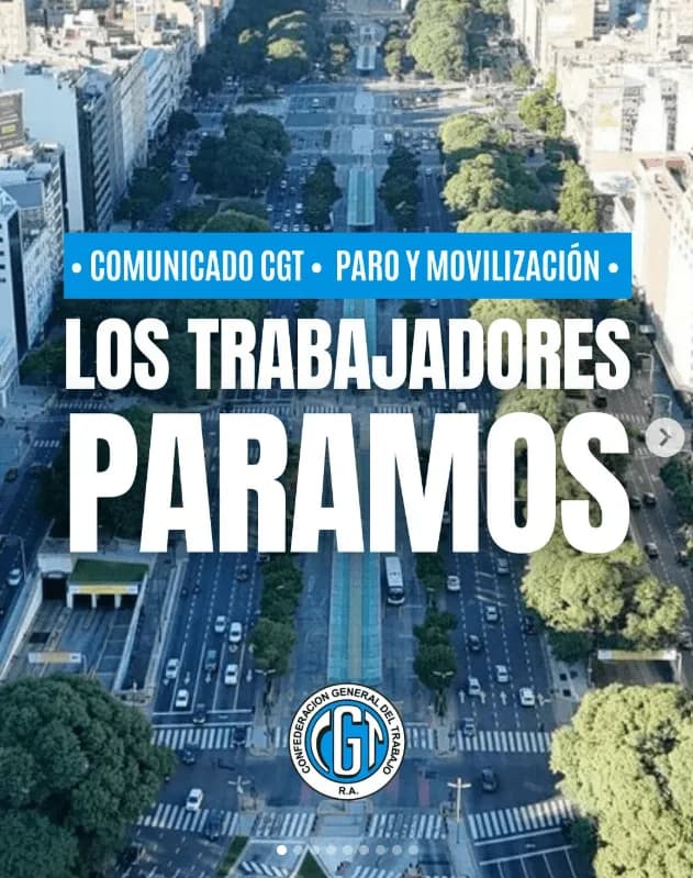 Afiche de convocatoria en las redes sociales de la CGT.