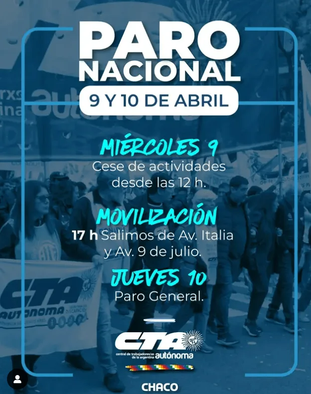 CTAA PARO NACIONAL CHACO