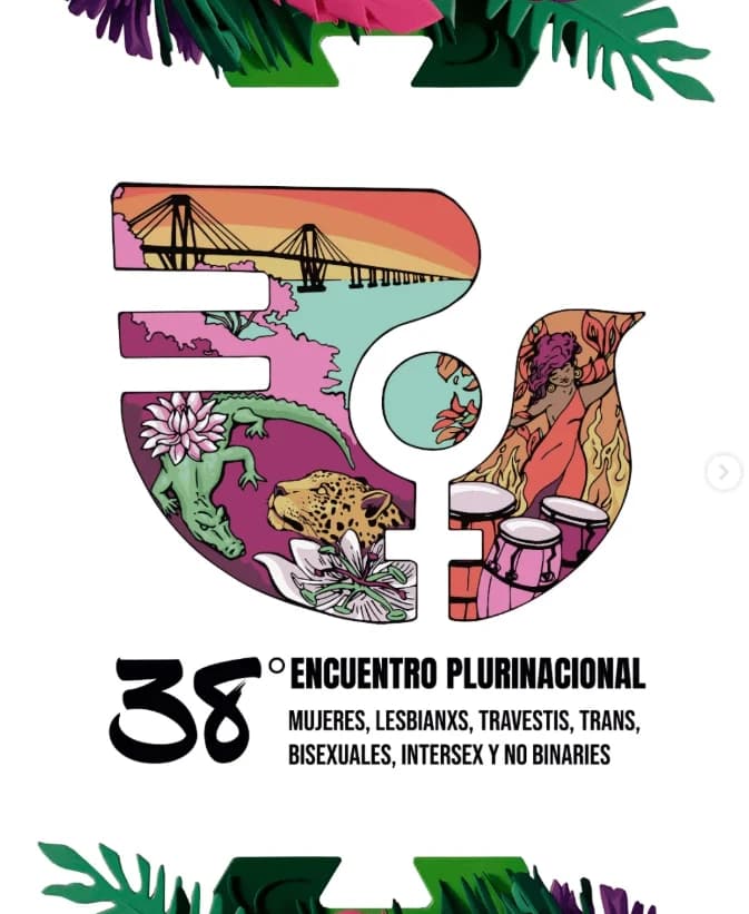 Anunciaron logo del Encuentro Plurinacional de Mujeres, Lesbianas, Travestis, Trans, Bixesuales, Intersex y no Binaries. 