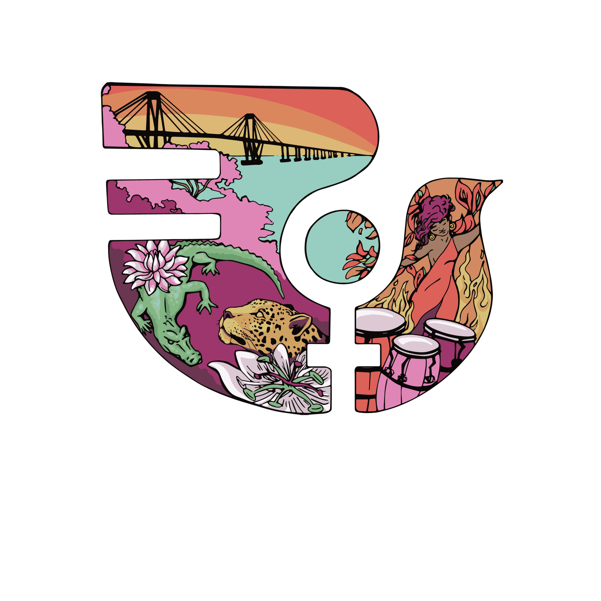 Logo oficial realizado por artistas de la región.