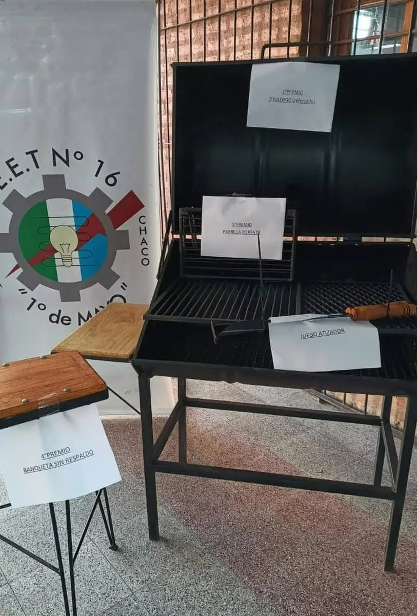 Imagen: Premios que sortea la cooperadora de la E.E.T N ° 16