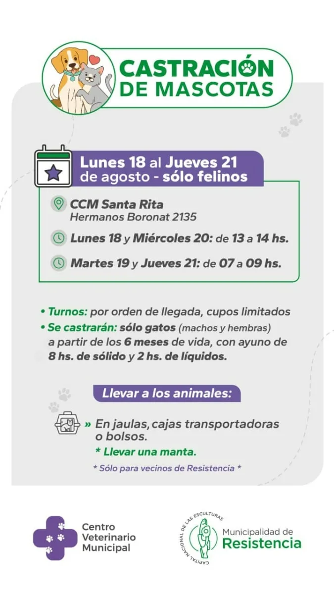 Imagen: Placa informativa difundida por la Municipalidad de Resistencia.