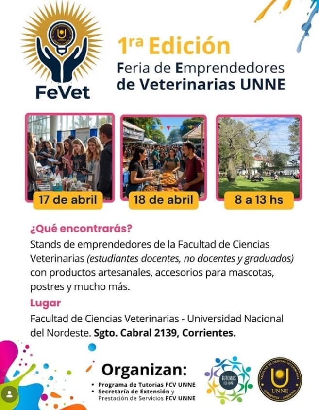Invitación a la 1° Edición de la Feria de Emprendedores de Veterinarias UNNE