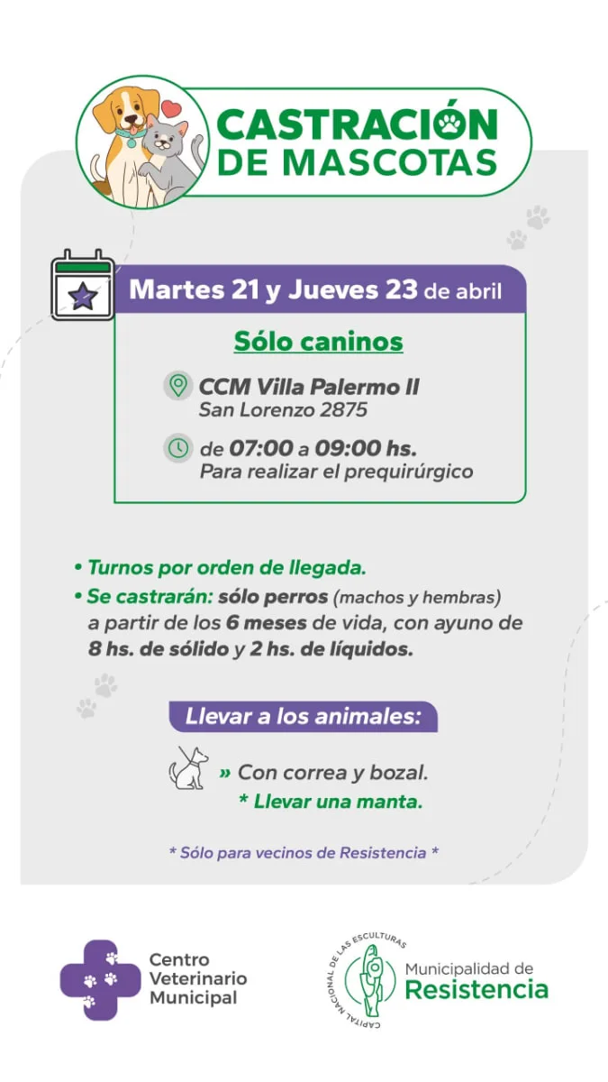 Castración Resistencia Cronograma